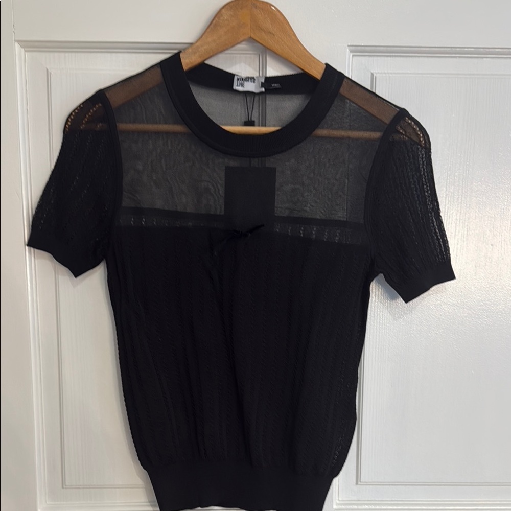 The Kooples Elegant Black Sheer Top